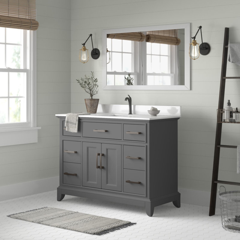 Red Barrel Studio® Valor 48" Single Bathroom Vanity Set with Mirror